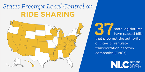 States Preempt Local Control on Ride Sharing 